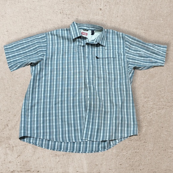 Wrangler Men's Blue Plaid Shirt - Picture 3 of 4